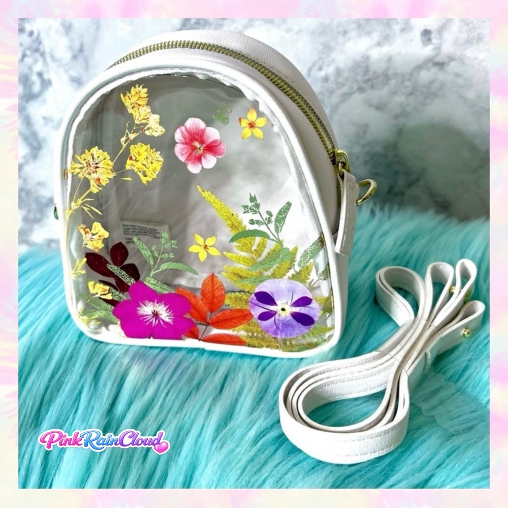 Bath & Body Works Clear Floral Mini Crossbody Bag PinkRainCloud